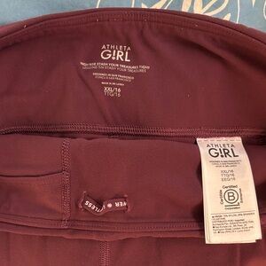 Athleta Girl Maroon Leggings Inseam 27” Size XXL 16